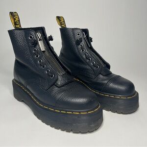 Dr. Martens Sinclair Milled Napa Black Leather Platform Zip Boots